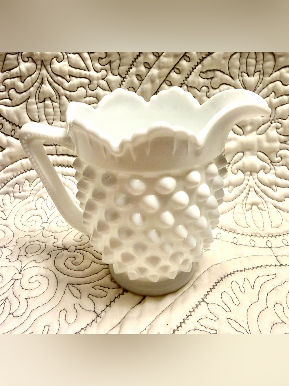 Fenton White Hobnail Milk Glass Pitcher